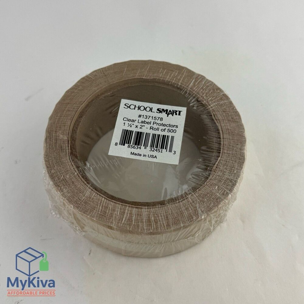 School Smart Vinyl Label Protectors Round Corner Rectangle 1.5 x 2 Inch